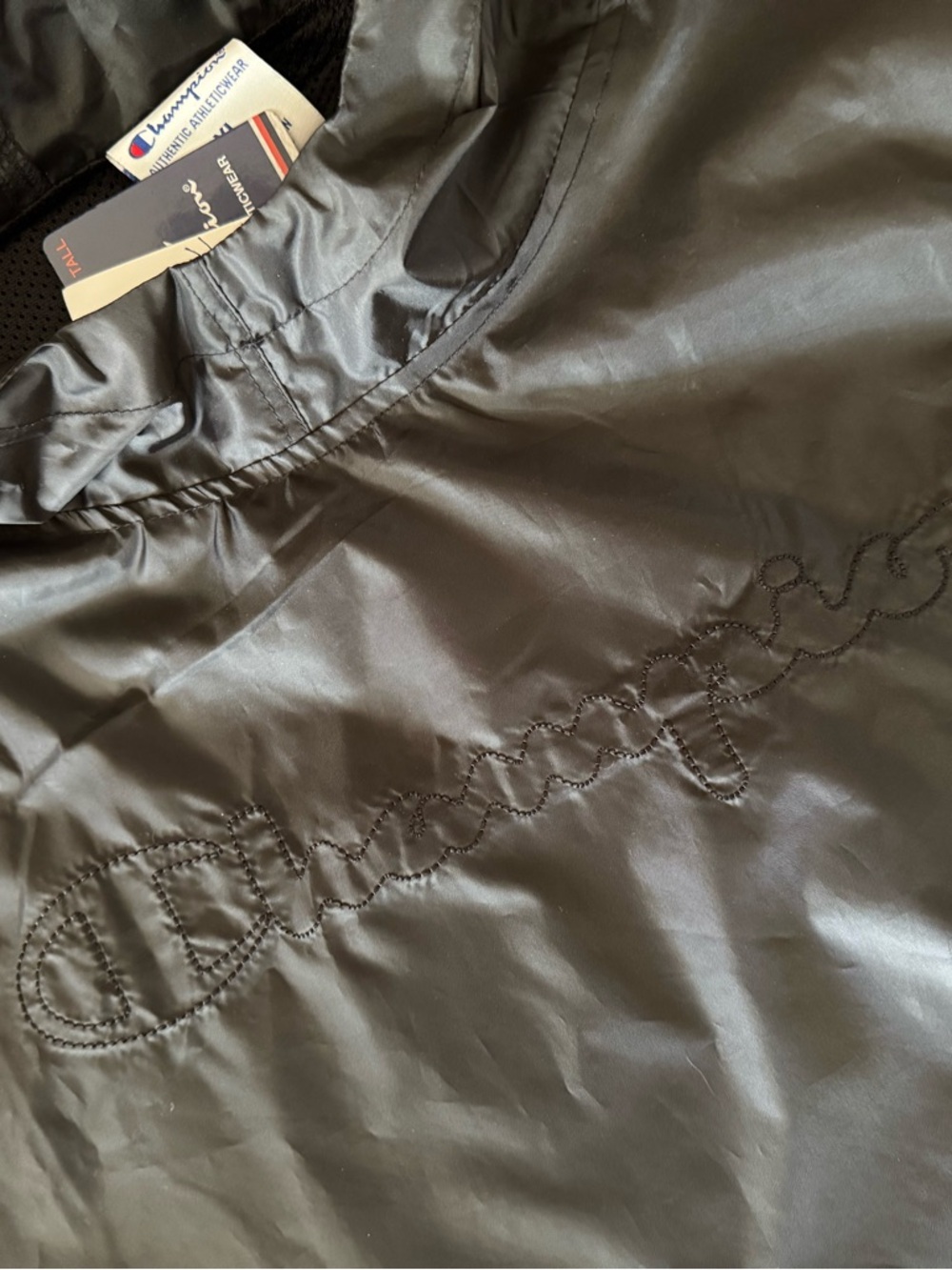 NWT Champion Men's Big & Tall Anorak Jacket Black 4XL Wind Rain Embroidered - Picture 6 of 13